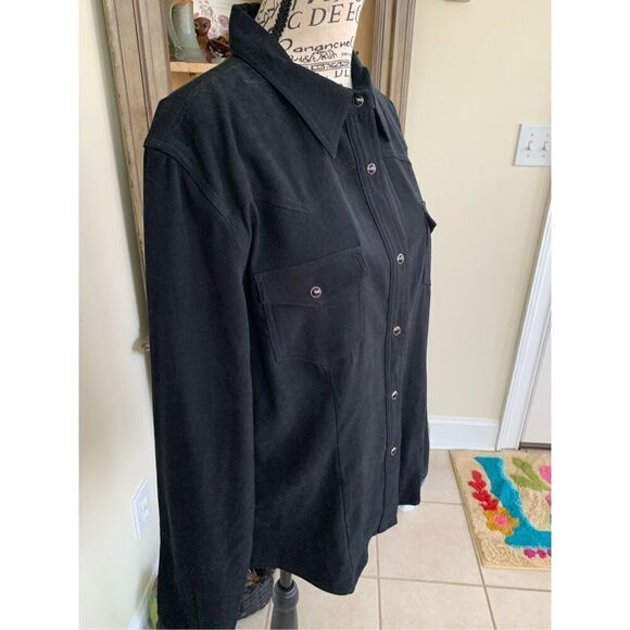 Five Star By Roper L Black Pearl Snap Up Top Western Long Sleeve Black with Blac - Picture 6 of 9